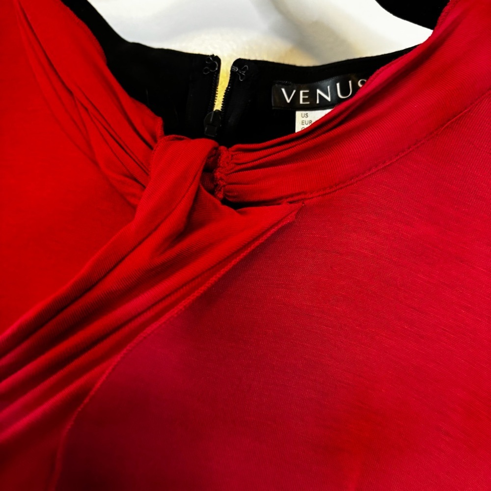 VENUS Red and Black Sheath Midi Dress - Picture 4 of 10